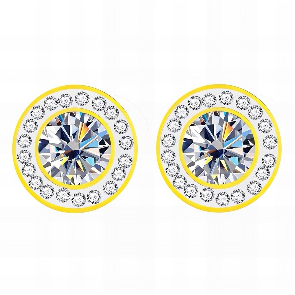 Elegant Yellow and Silver Crystal Earrings